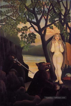  primitivisme tableau - nue et ours 1901 Henri Rousseau post impressionnisme Naive primitivisme
